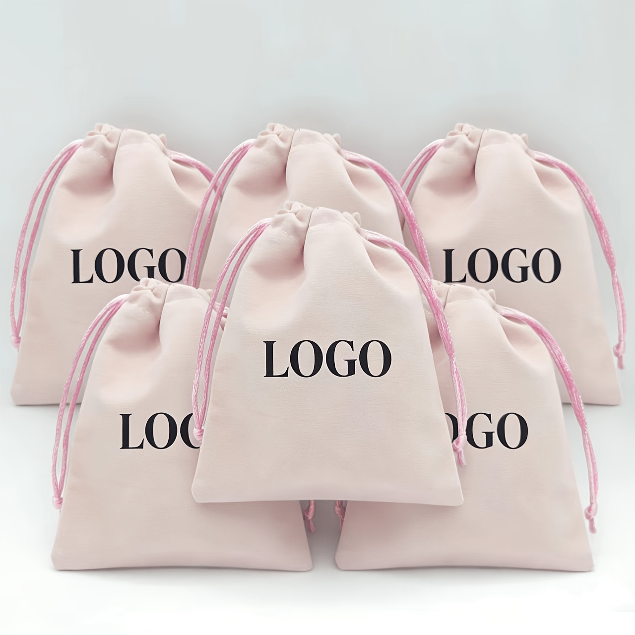 50pcs Personalized Custom Drawstring Plush Gift Bags for Jewelry